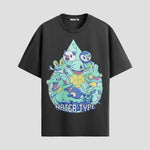 Playera urbana de anime y gaming ExtraLife MX, corte Standard Fit unisex ligero y transpirable en color Deep Black y Pure White, ropa de uso diario para gym y casual.