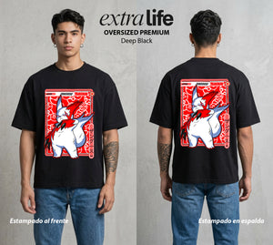 El Mundo Entrenador | El Rival de la Cobra #03574 - Playera Oversized Premium | Deep Black - Foto en modelo