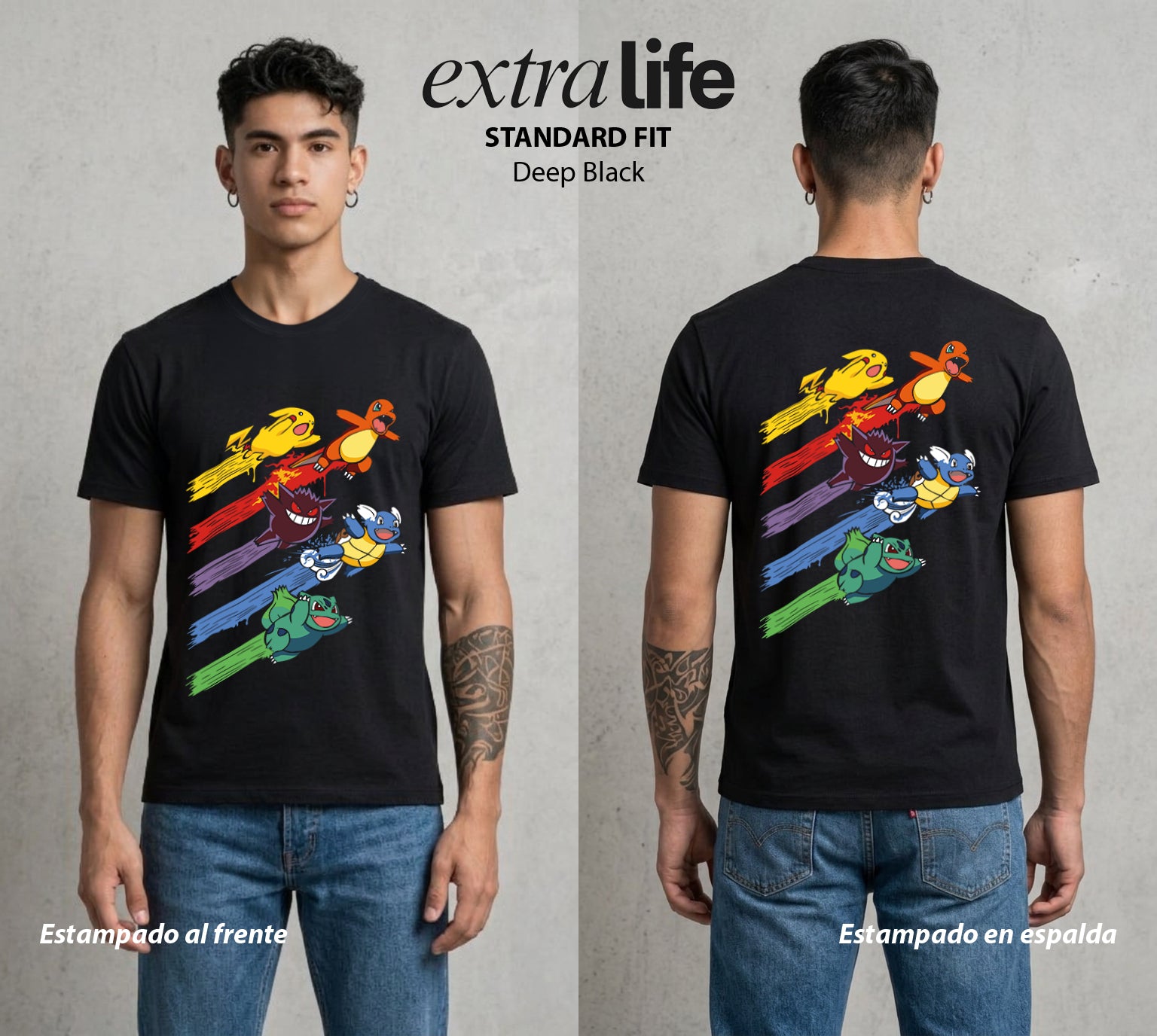 El Mundo Entrenador | El Mundo del Entrenador #03576 - Playera Standard Fit | Deep Black - Foto en modelo