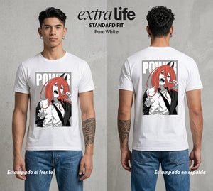 El Contrato Infernal | La Sangre del Diablo #03577 - Playera Standard Fit | Pure White - Foto en modelo