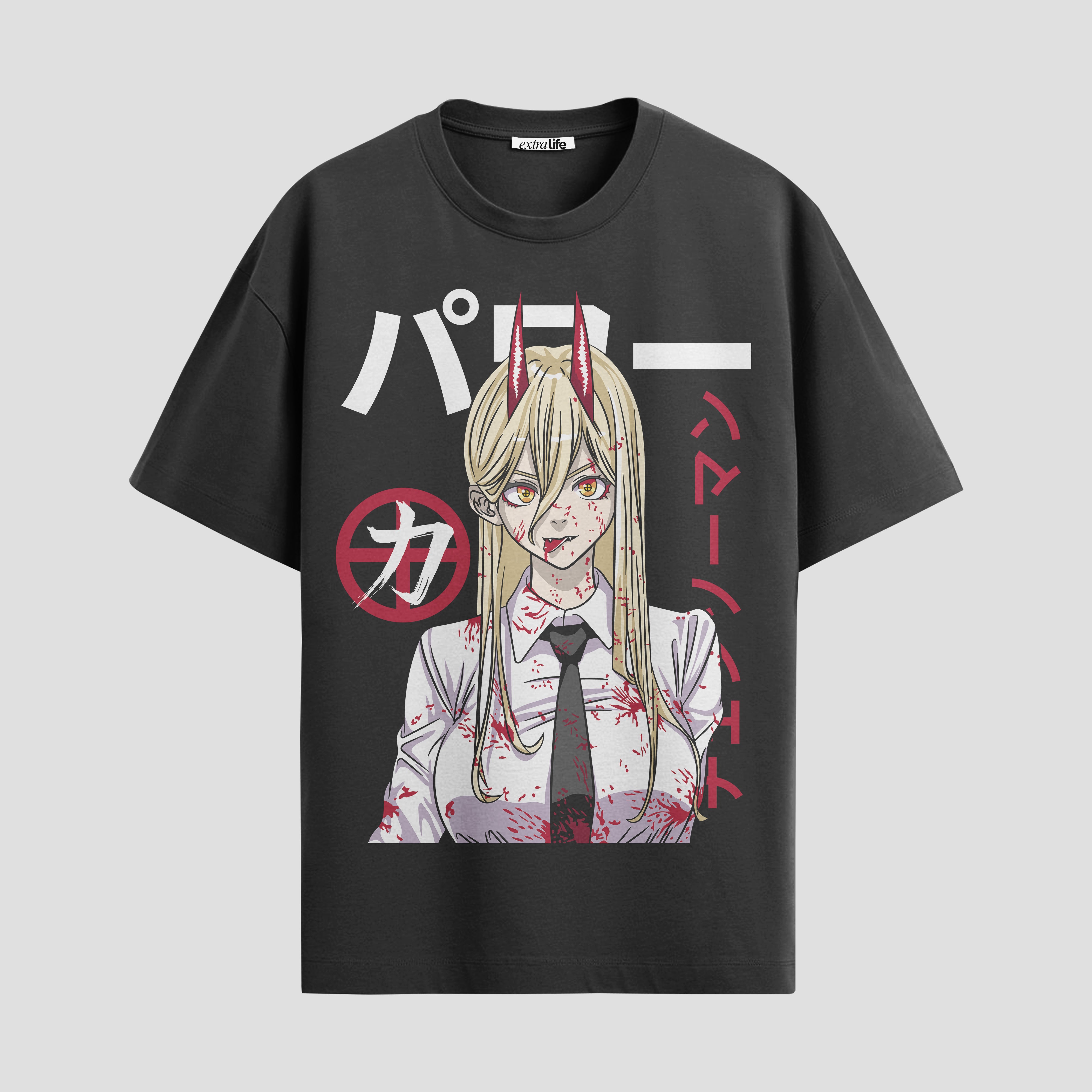 Playera urbana de anime y gaming ExtraLife MX, corte Standard Fit unisex ligero y transpirable en color Deep Black y Pure White, ropa de uso diario para gym y casual.