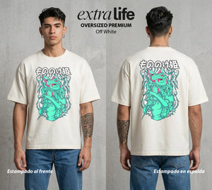 El Estudio del Viento | La Princesa del Bosque #03584 - Playera Oversized Premium | Off White - Foto en modelo