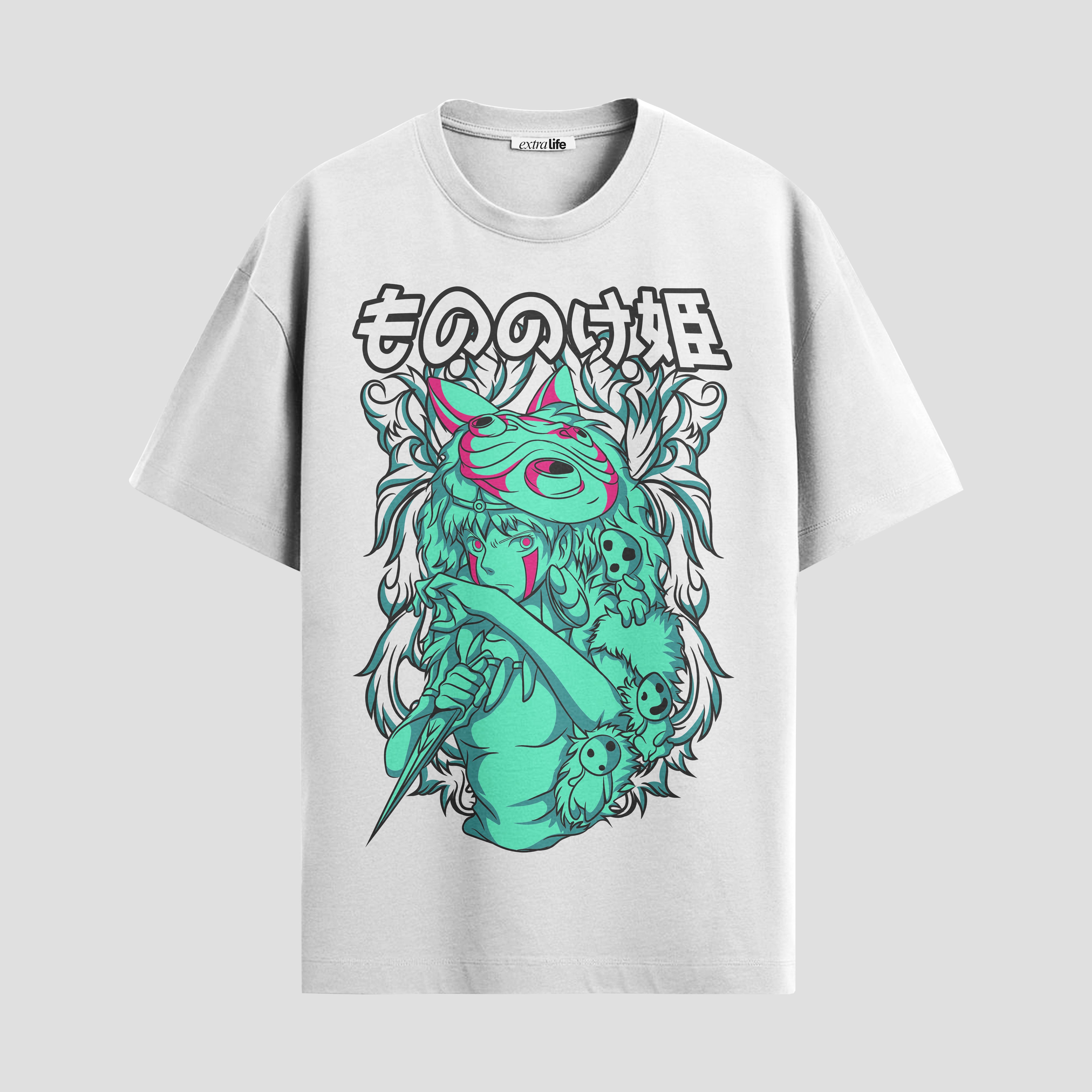 Playera urbana de anime y gaming ExtraLife MX, corte Standard Fit unisex ligero y transpirable en color Deep Black y Pure White, ropa de uso diario para gym y casual.