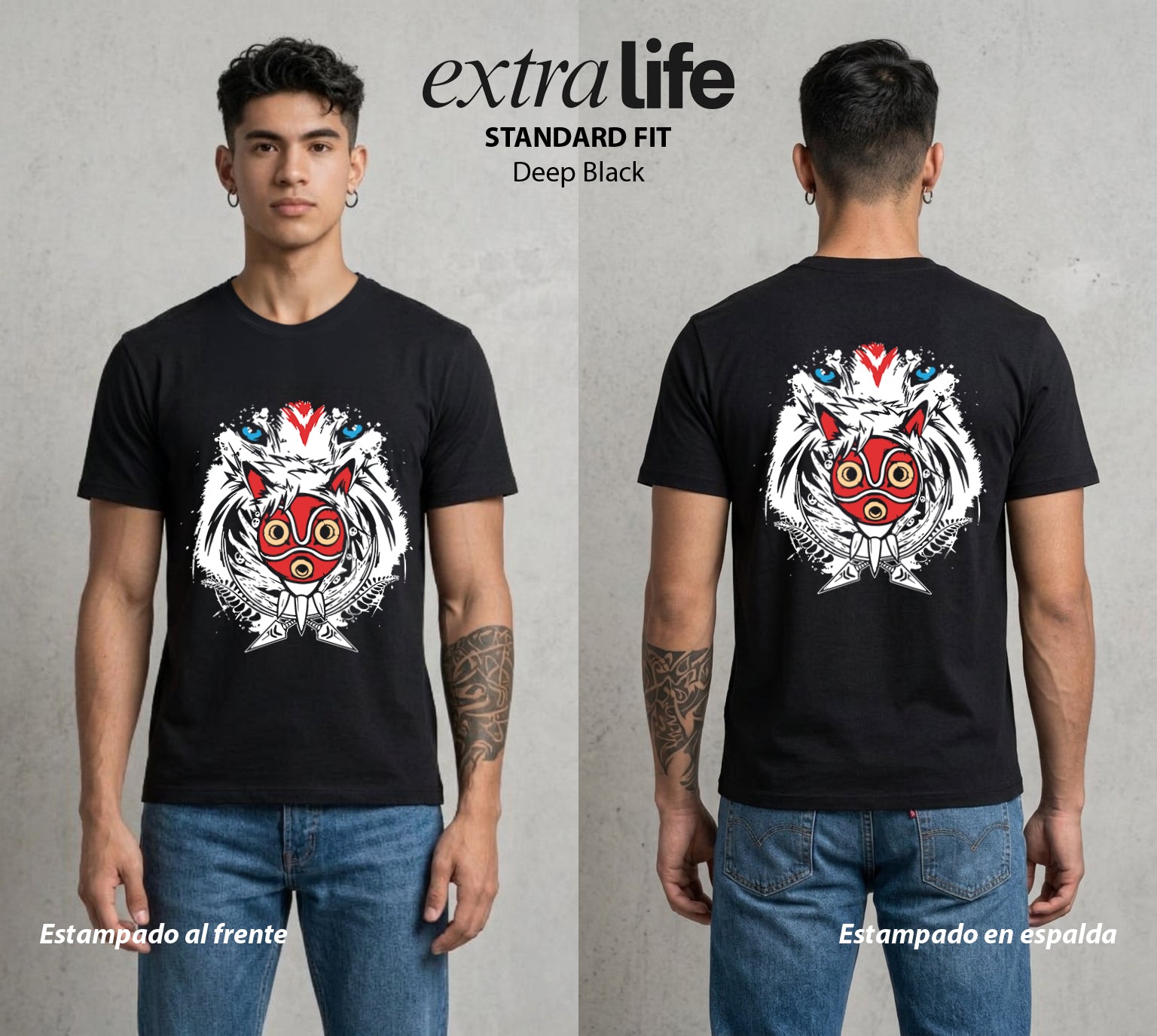 El Estudio del Viento | La Princesa del Bien #03587 - Playera Standard Fit | Deep Black - Foto en modelo