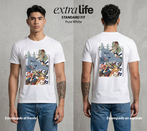 El Estudio del Viento | La Loba del Bosque #03589 - Playera Standard Fit | Pure White - Foto en modelo