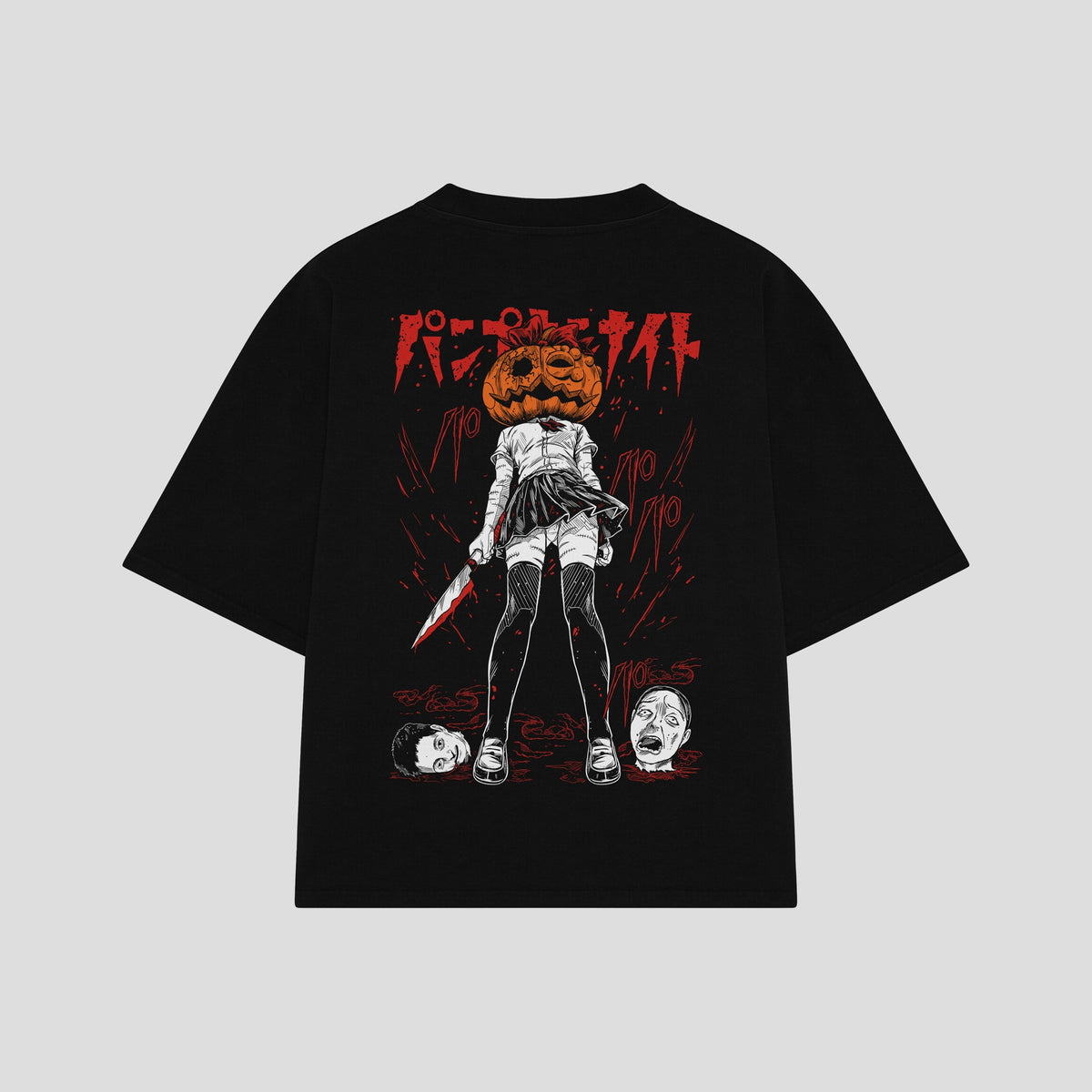 Playera streetwear premium de anime y gaming ExtraLife MX, corte oversized drop shoulder ligero y fresco en color Deep Black y Off-White, moda urbana mexicana de culto.