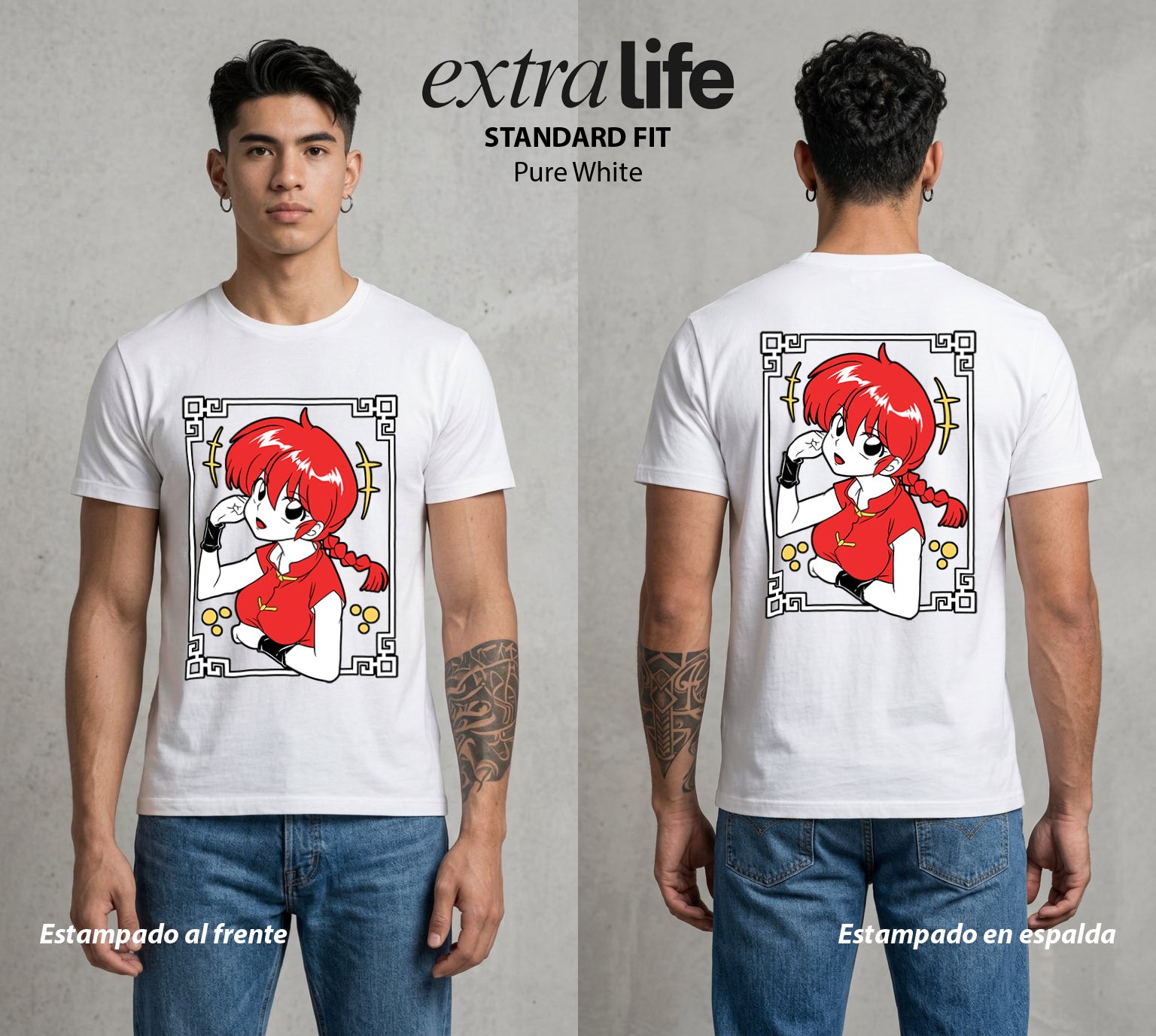El Dojo del Caos | El Que Cambia #03594 - Playera Standard Fit | Pure White - Foto en modelo