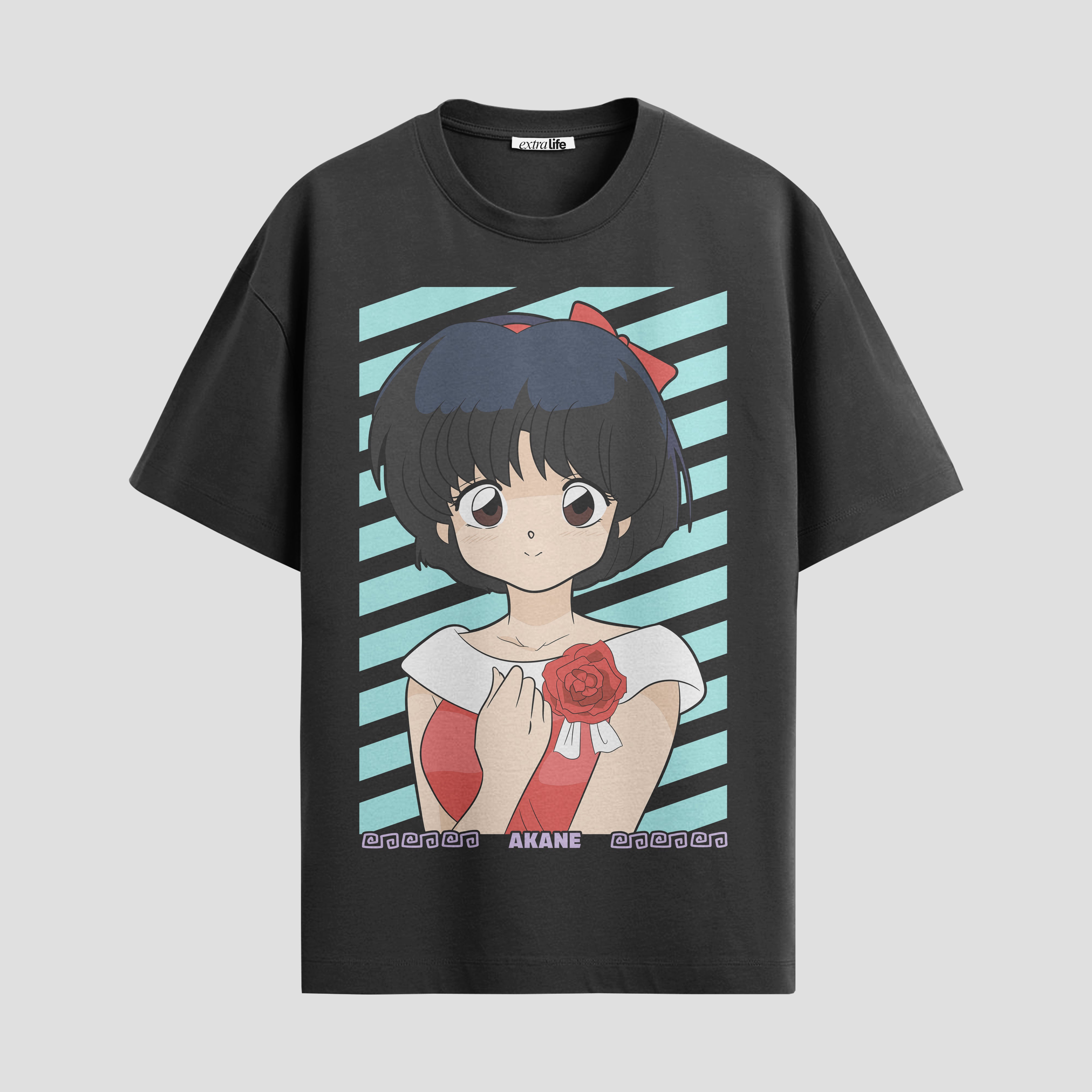 Playera urbana de anime y gaming ExtraLife MX, corte Standard Fit unisex ligero y transpirable en color Deep Black y Pure White, ropa de uso diario para gym y casual.
