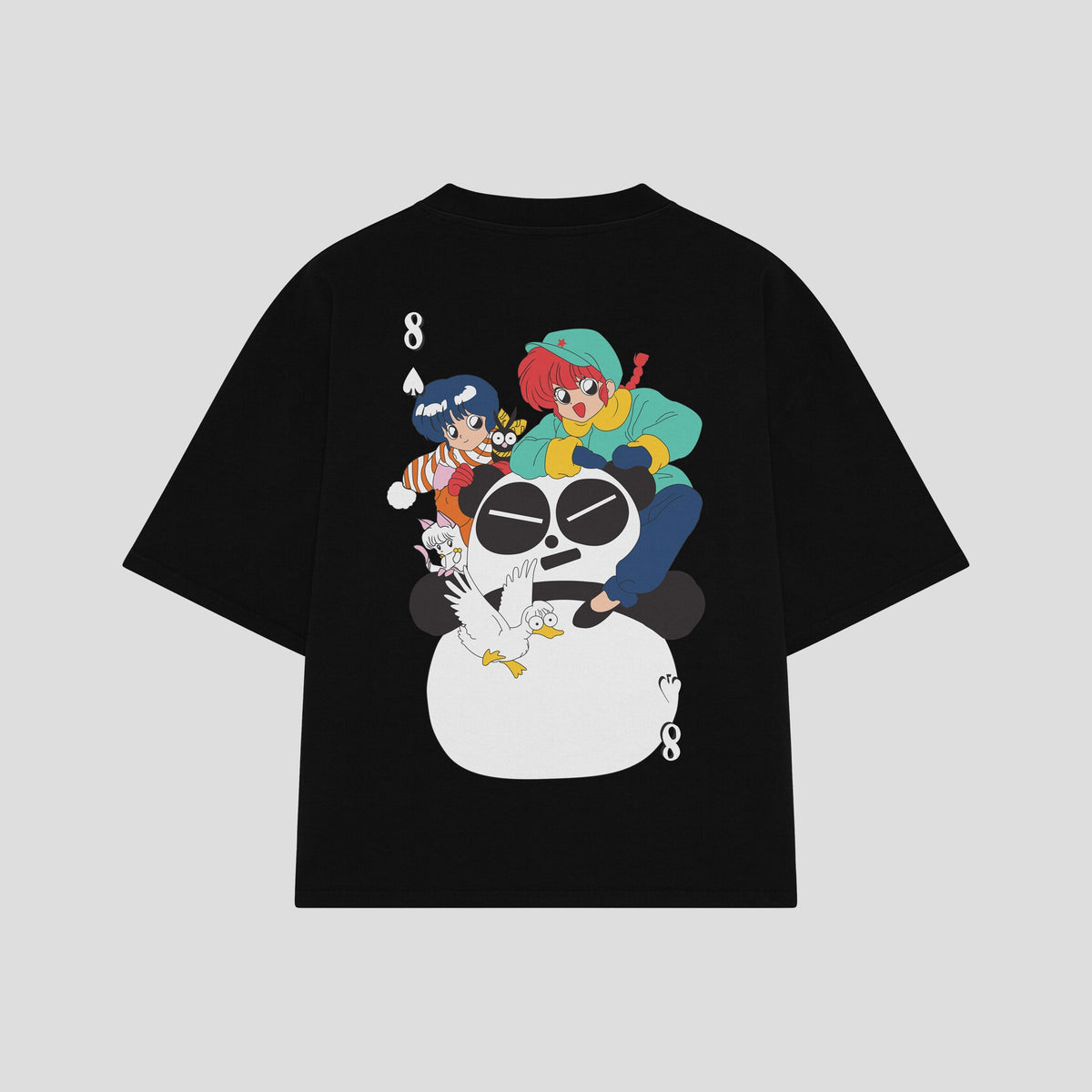 Playera streetwear premium de anime y gaming ExtraLife MX, corte oversized drop shoulder ligero y fresco en color Deep Black y Off-White, moda urbana mexicana de culto.