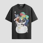 Playera urbana de anime y gaming ExtraLife MX, corte Standard Fit unisex ligero y transpirable en color Deep Black y Pure White, ropa de uso diario para gym y casual.