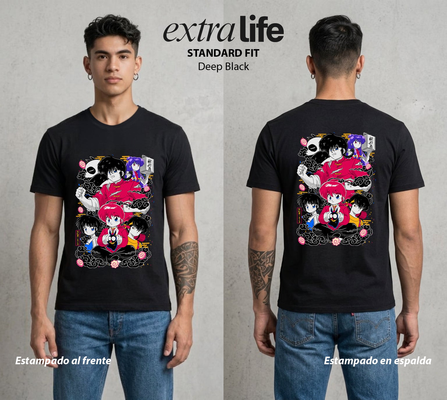 El Dojo del Caos | Los del Dojo #03598 - Playera Standard Fit | Deep Black - Foto en modelo