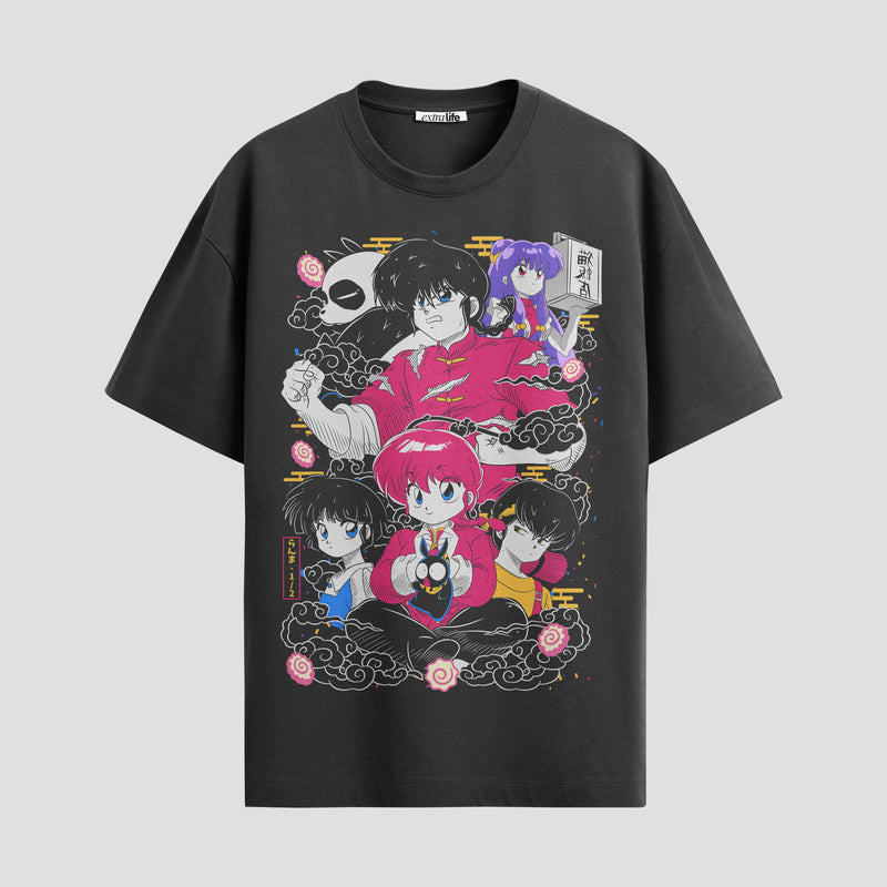 Playera urbana de anime y gaming ExtraLife MX, corte Standard Fit unisex ligero y transpirable en color Deep Black y Pure White, ropa de uso diario para gym y casual.