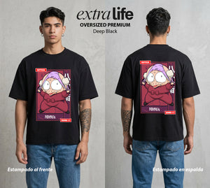 El Dojo del Caos | El Ladron de Ropa #03599 - Playera Oversized Premium | Deep Black - Foto en modelo