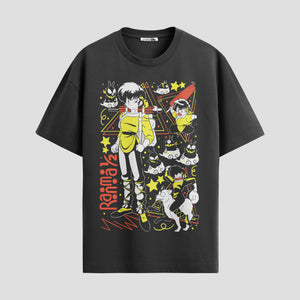 Playera urbana de anime y gaming ExtraLife MX, corte Standard Fit unisex ligero y transpirable en color Deep Black y Pure White, ropa de uso diario para gym y casual.