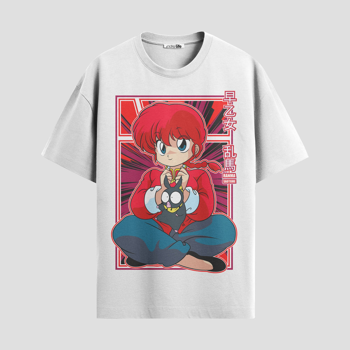 Playera urbana de anime y gaming ExtraLife MX, corte Classic Premium unisex ligero y transpirable en color Deep Black y Pure White, ropa de uso diario para gym y casual.