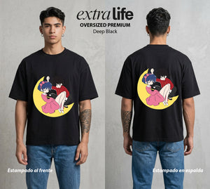 El Dojo del Caos | El Prometido Tsundere #03604 - Playera Oversized Premium | Deep Black - Foto en modelo