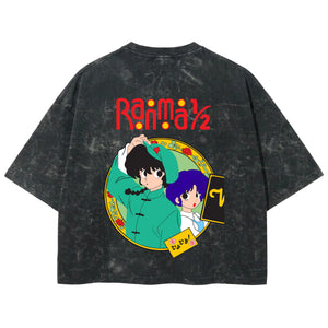 Playera streetwear premium de anime y gaming ExtraLife MX, corte boxy deluxe mineral wash heavyweight en color Acid Wash, moda urbana mexicana de culto.