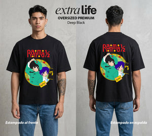 El Dojo del Caos | El Amor del Dojo #03605 - Playera Oversized Premium | Deep Black - Foto en modelo