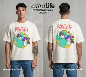 El Dojo del Caos | El Amor del Dojo #03605 - Playera Oversized Premium | Off White - Foto en modelo
