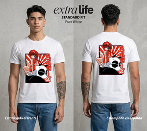 El Dojo del Caos | El Hijo y el Panda #03606 - Playera Standard Fit | Pure White - Foto en modelo