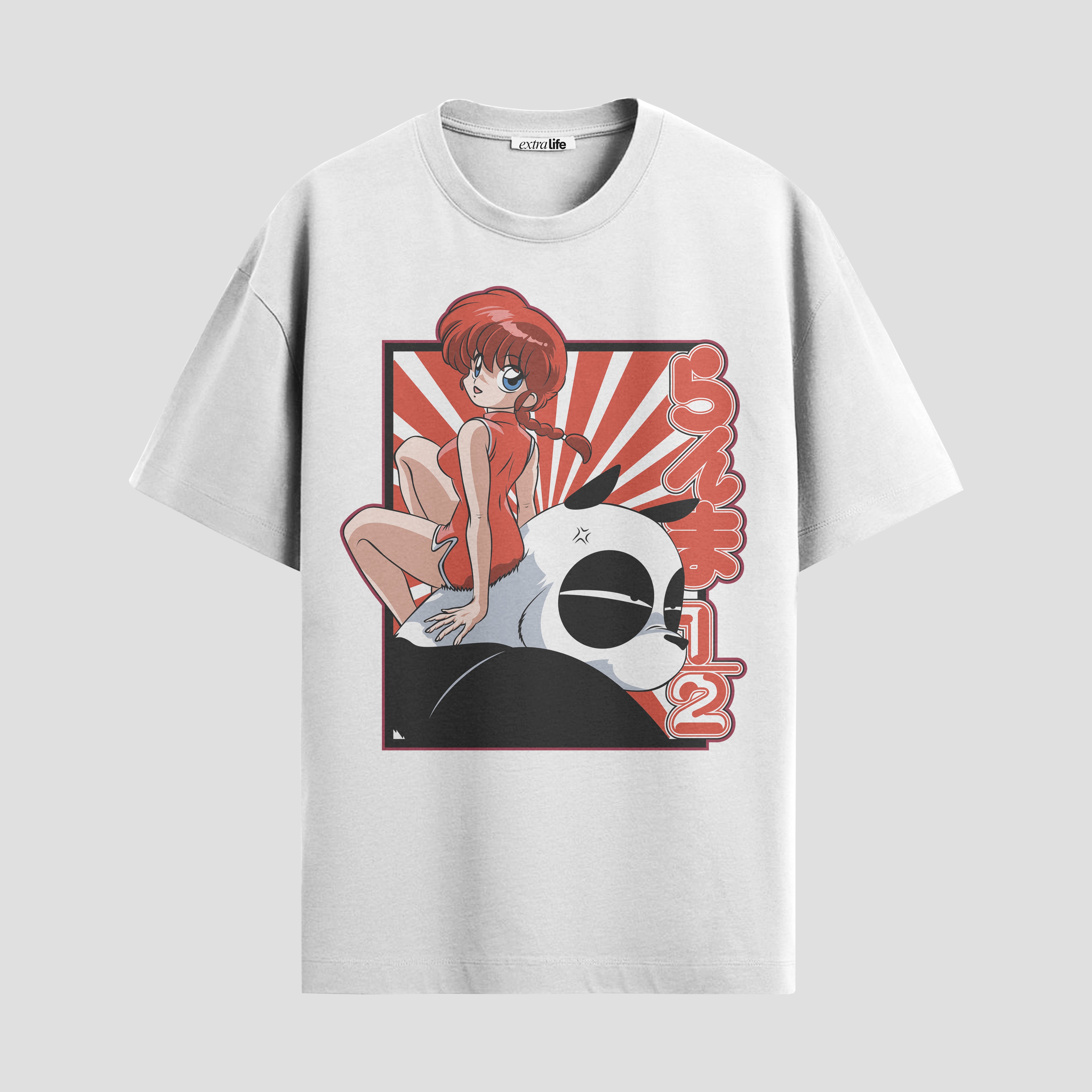 Playera urbana de anime y gaming ExtraLife MX, corte Standard Fit unisex ligero y transpirable en color Deep Black y Pure White, ropa de uso diario para gym y casual.