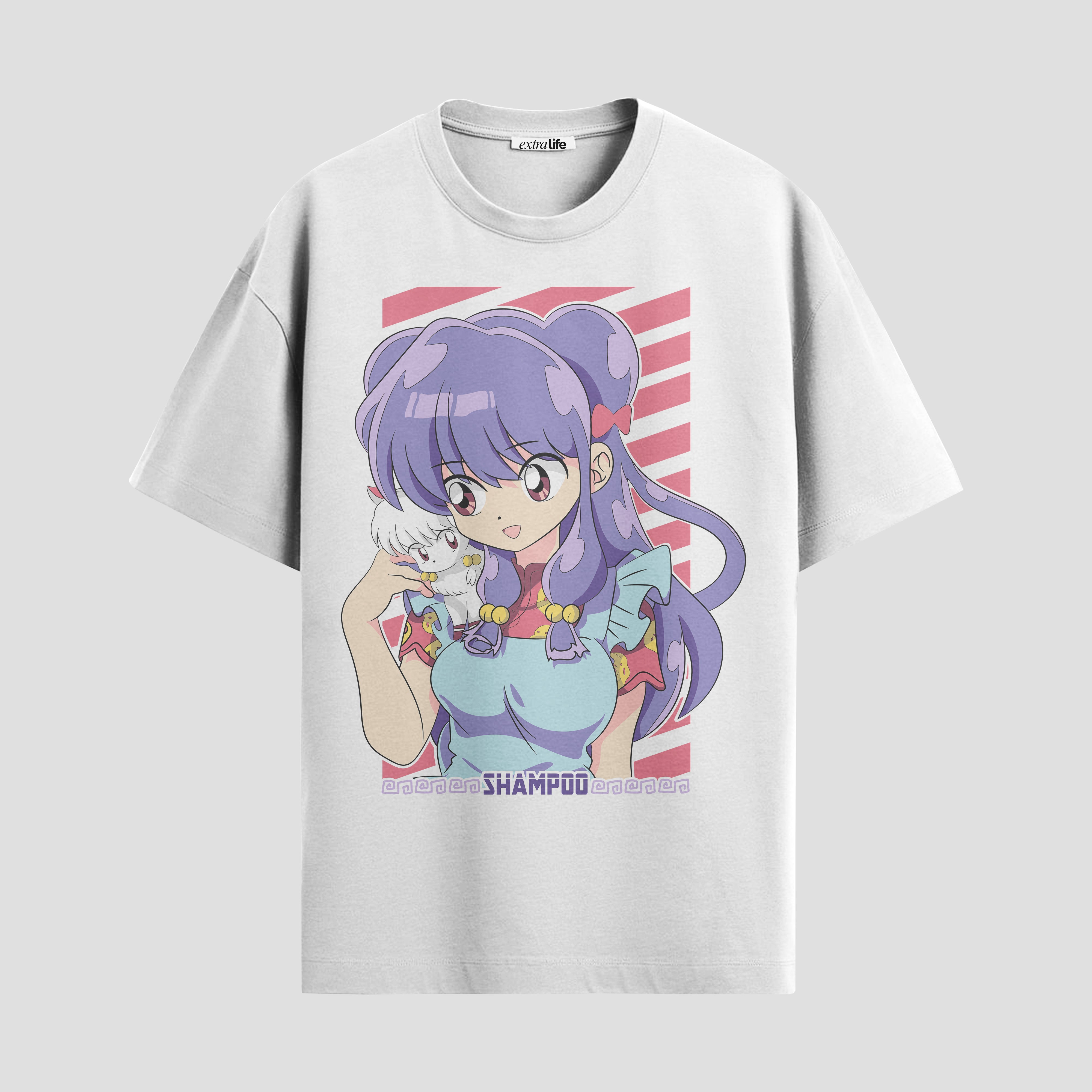Playera urbana de anime y gaming ExtraLife MX, corte Standard Fit unisex ligero y transpirable en color Deep Black y Pure White, ropa de uso diario para gym y casual.