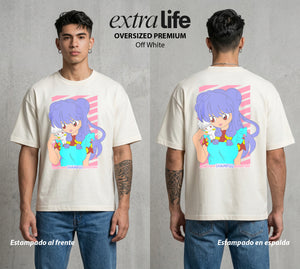 El Dojo del Caos | El Amor del Dojo #03610 - Playera Oversized Premium | Off White - Foto en modelo
