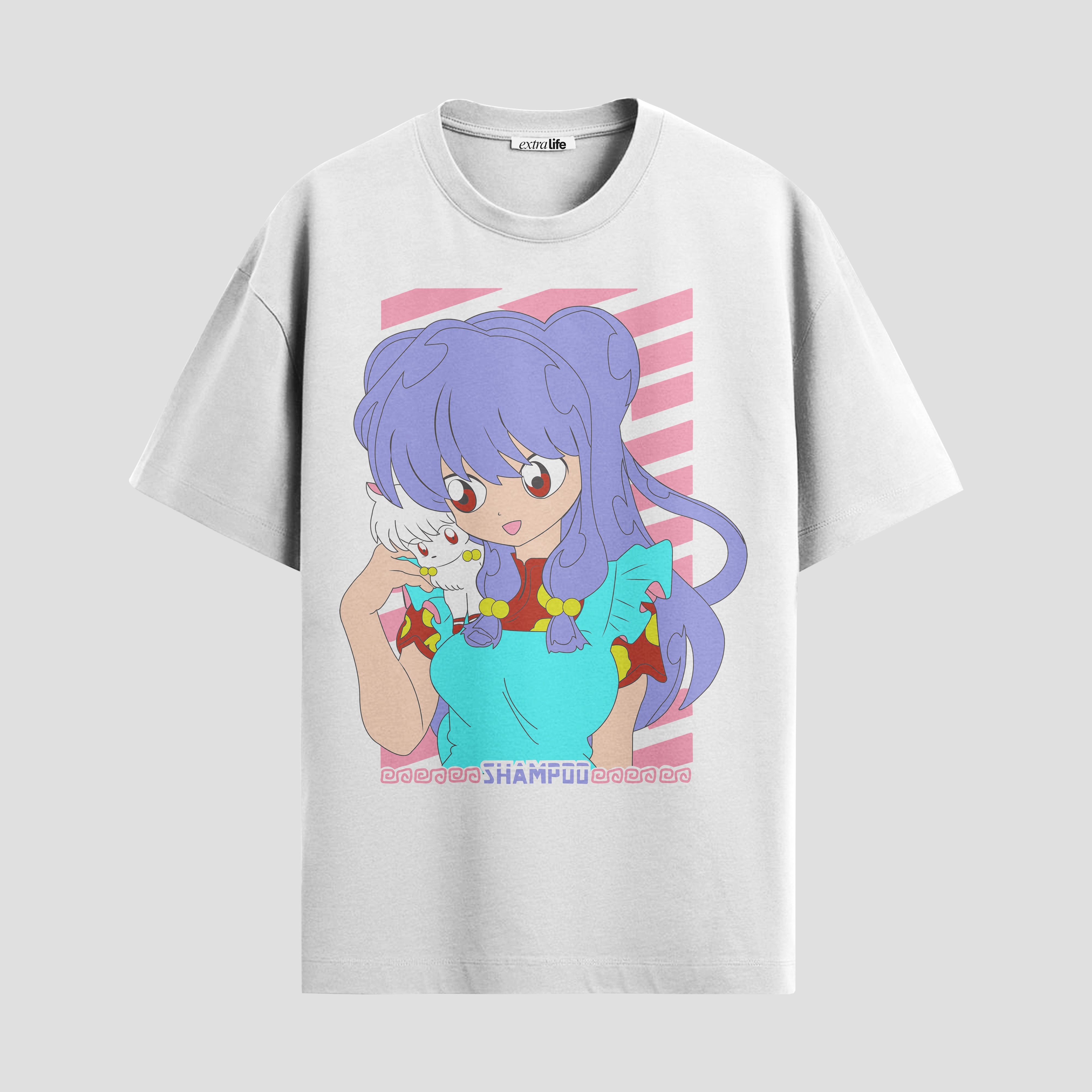 Playera urbana de anime y gaming ExtraLife MX, corte Standard Fit unisex ligero y transpirable en color Deep Black y Pure White, ropa de uso diario para gym y casual.
