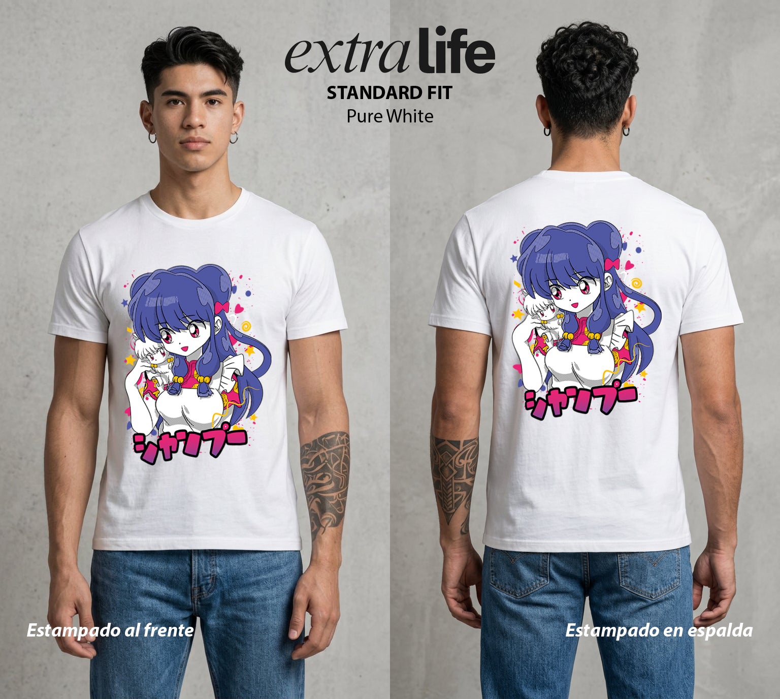 El Dojo del Caos | La China del Cafe #03611 - Playera Standard Fit | Pure White - Foto en modelo