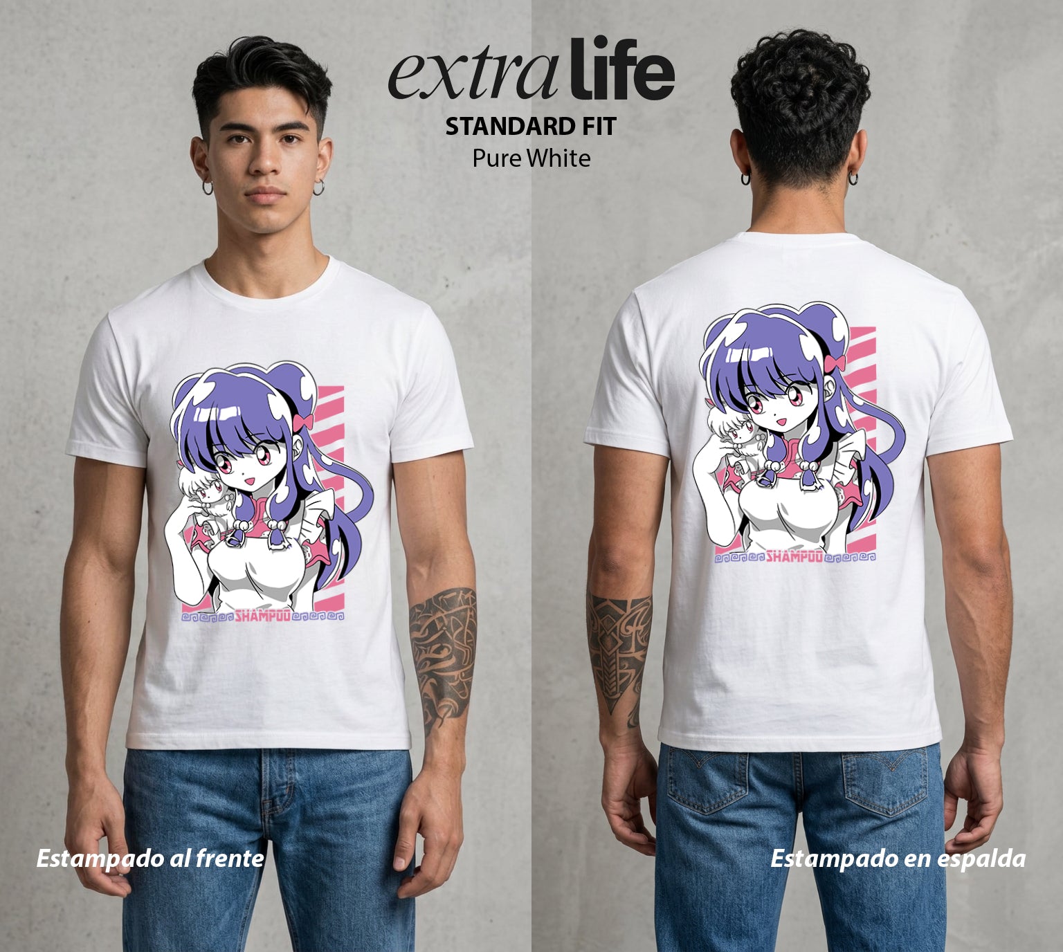 El Dojo del Caos | El Cafe del Amor #03613 - Playera Standard Fit | Pure White - Foto en modelo