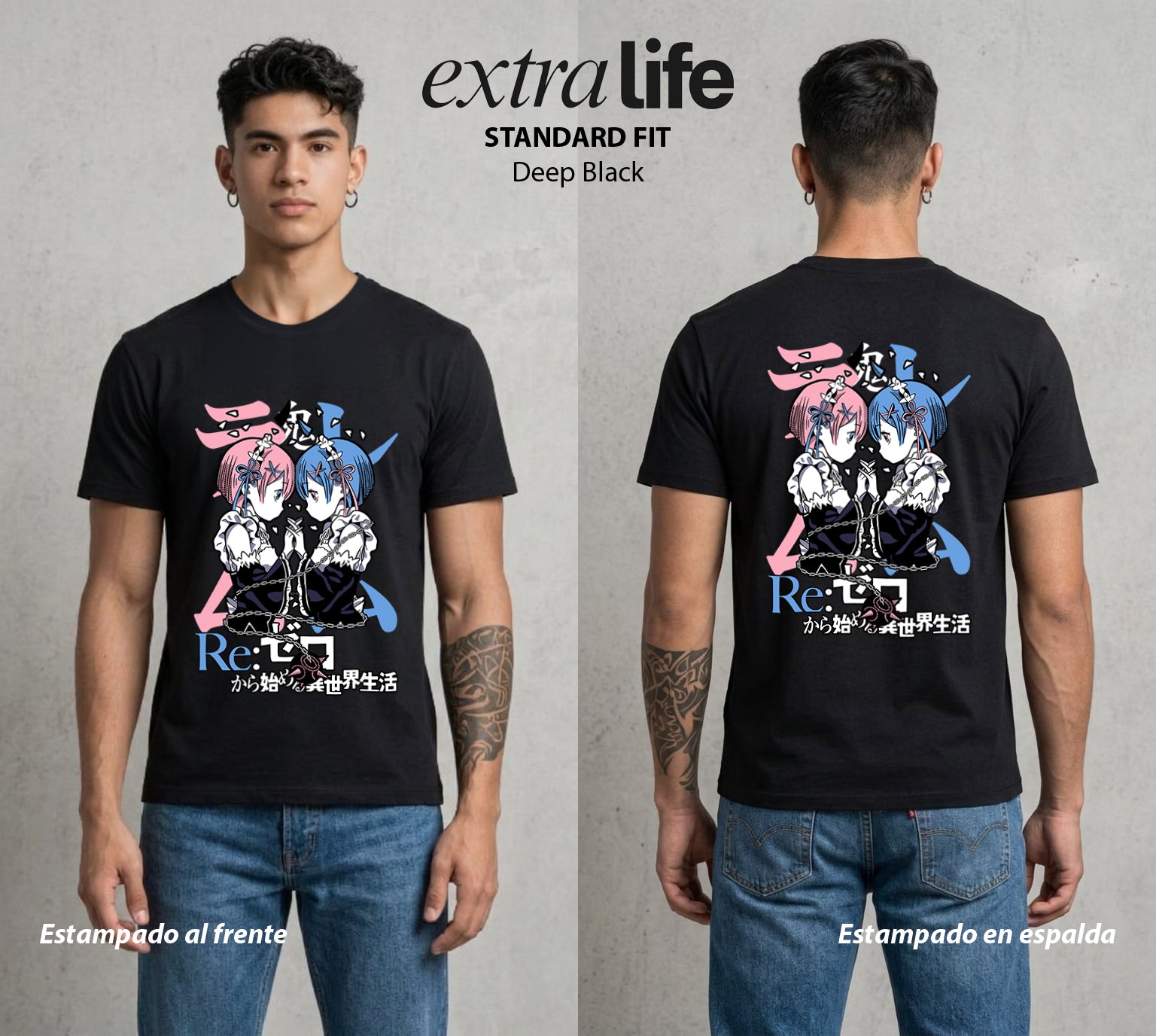 El Regreso del Tiempo | La Dama del Servicio #03614 - Playera Standard Fit | Deep Black - Foto en modelo