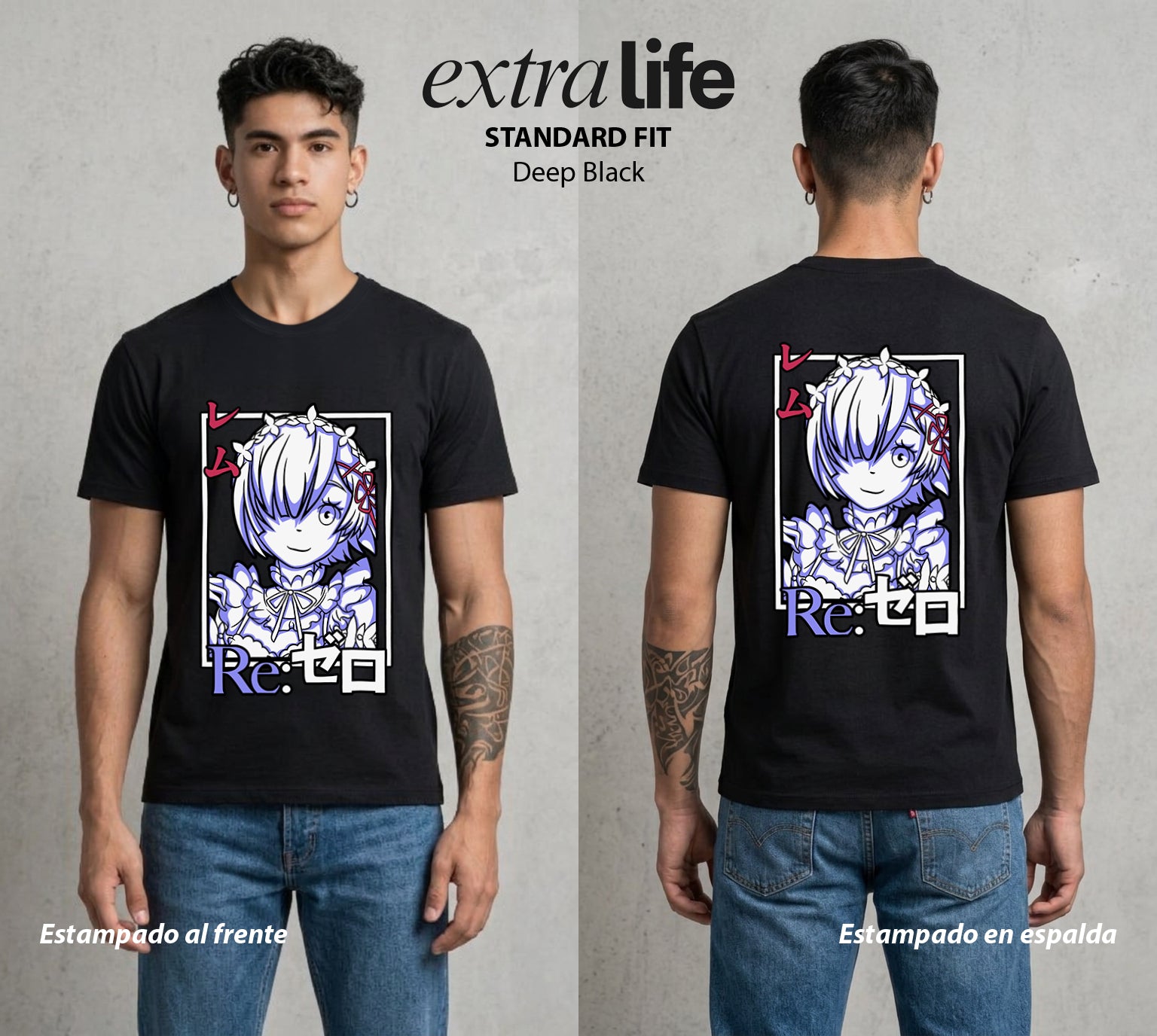 El Regreso del Tiempo | La Dama del Servicio #03617 - Playera Standard Fit | Deep Black - Foto en modelo