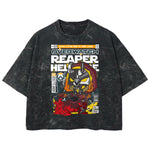 Playera streetwear premium de anime y gaming ExtraLife MX, corte boxy deluxe mineral wash heavyweight en color Acid Wash, moda urbana mexicana de culto.