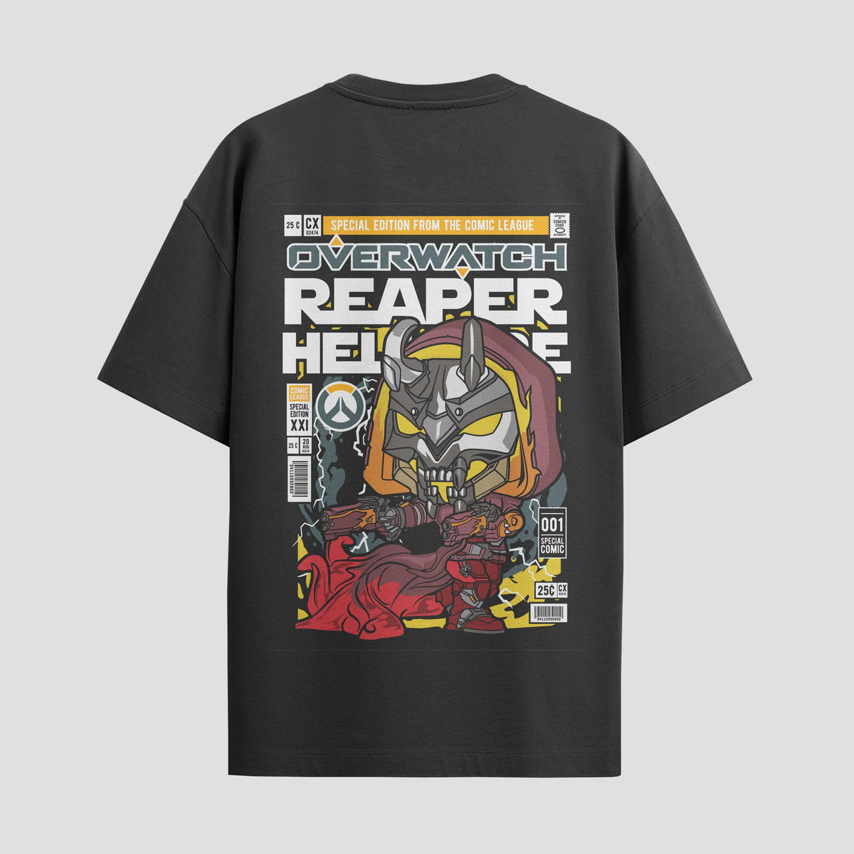Playera urbana de anime y gaming ExtraLife MX, corte Classic Premium unisex ligero y transpirable en color Deep Black y Pure White, ropa de uso diario para gym y casual.