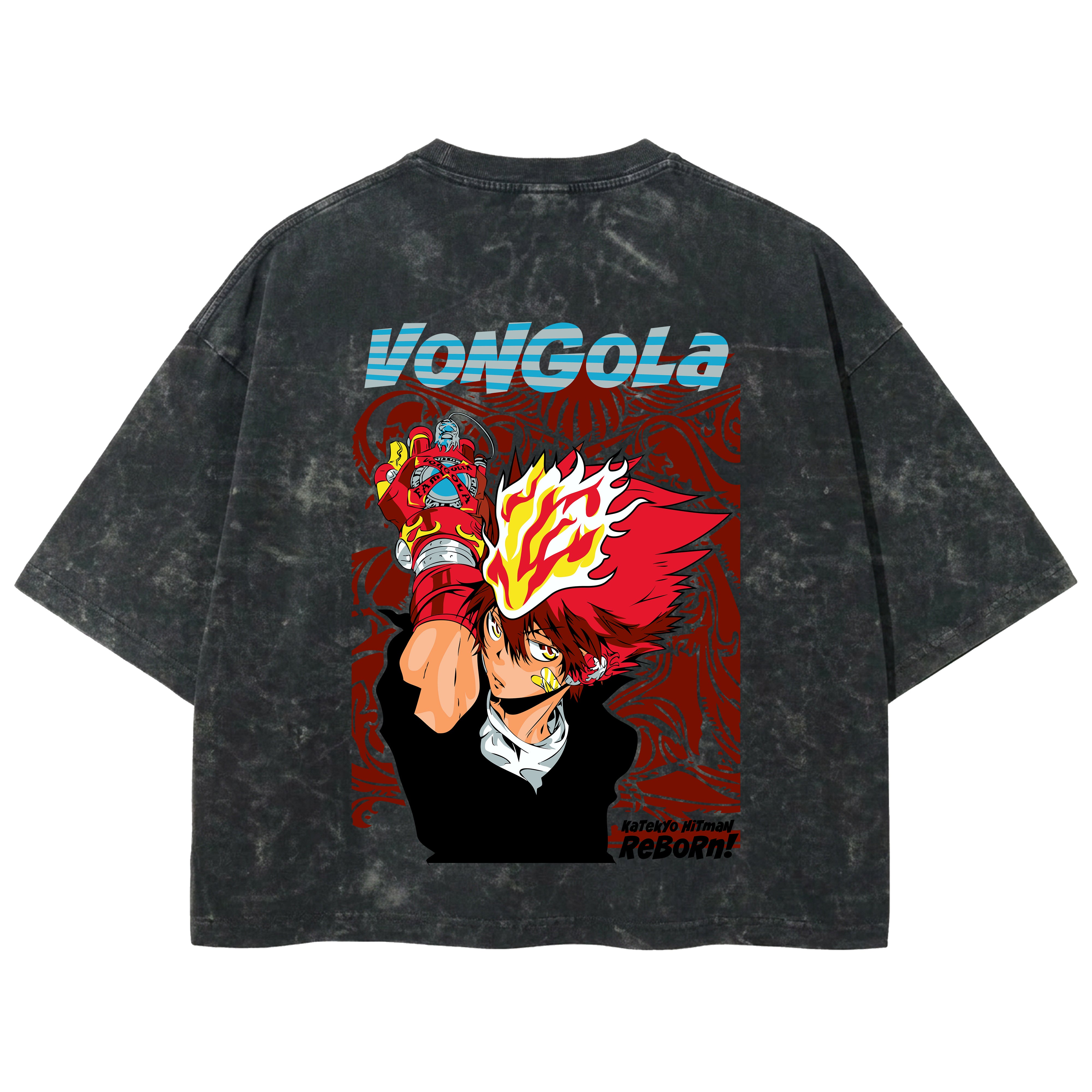 Playera streetwear premium de anime y gaming ExtraLife MX, corte boxy deluxe mineral wash heavyweight en color Acid Wash, moda urbana mexicana de culto.