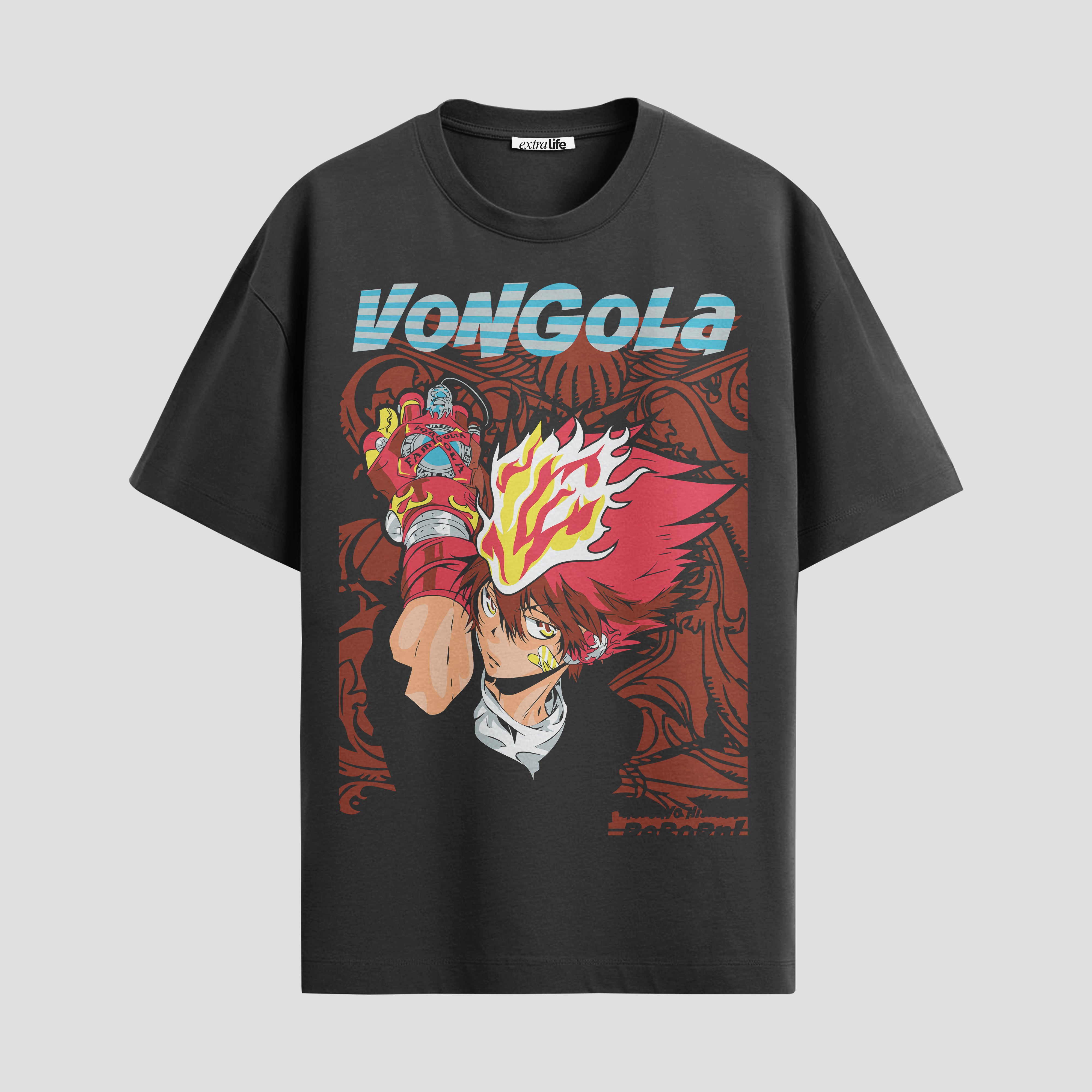 Playera urbana de anime y gaming ExtraLife MX, corte Standard Fit unisex ligero y transpirable en color Deep Black y Pure White, ropa de uso diario para gym y casual.