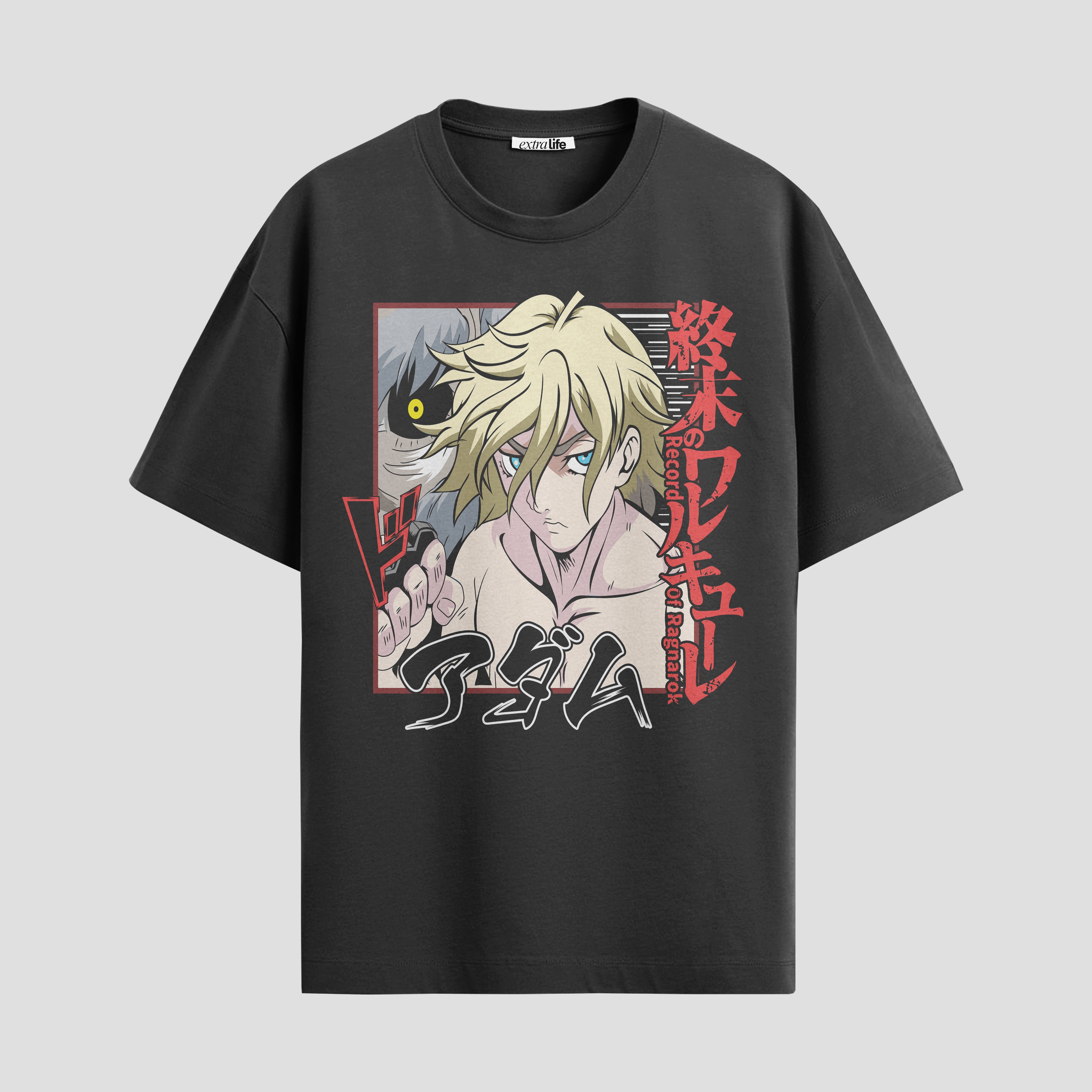 Playera urbana de anime y gaming ExtraLife MX, corte Standard Fit unisex ligero y transpirable en color Deep Black y Pure White, ropa de uso diario para gym y casual.
