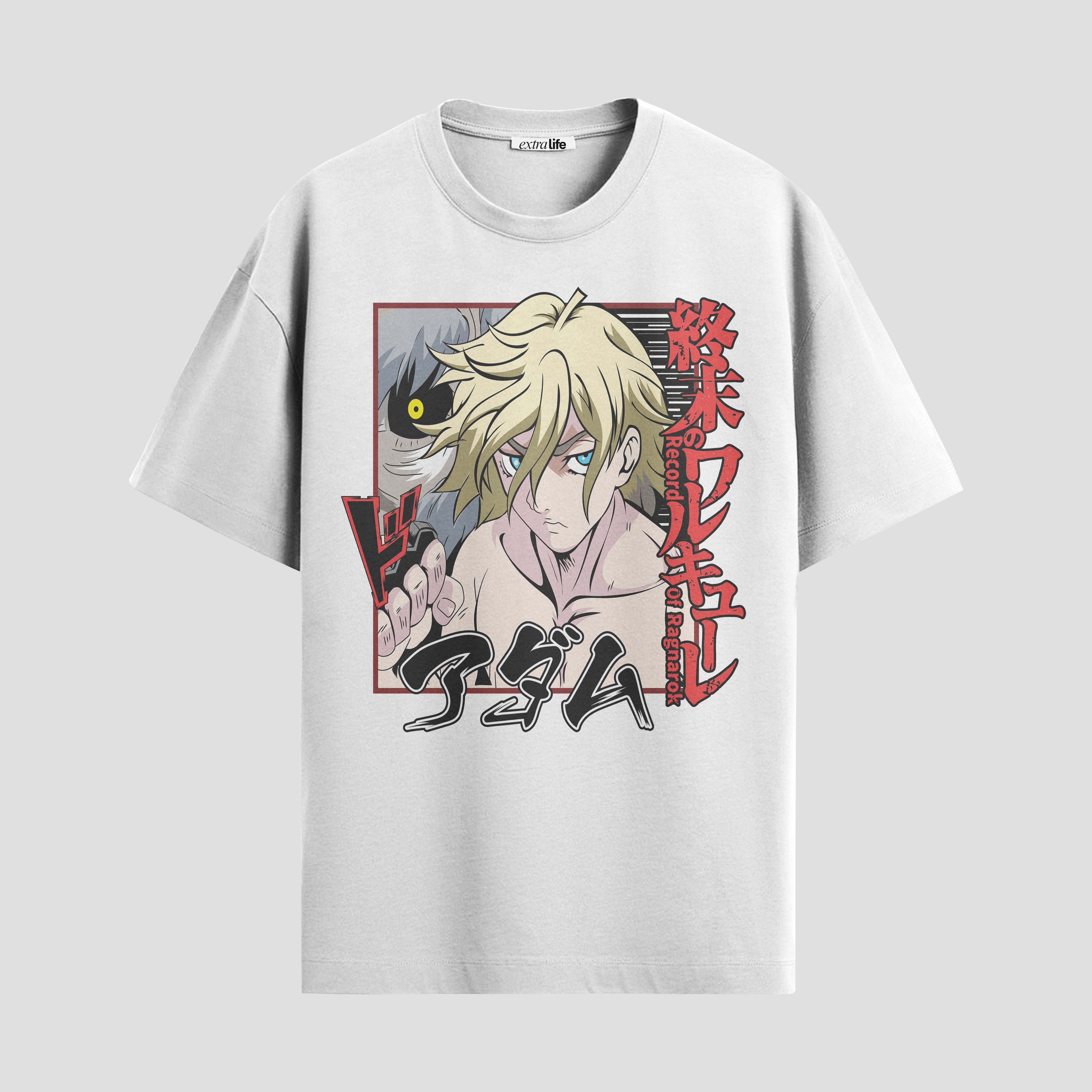 Playera urbana de anime y gaming ExtraLife MX, corte Standard Fit unisex ligero y transpirable en color Deep Black y Pure White, ropa de uso diario para gym y casual.