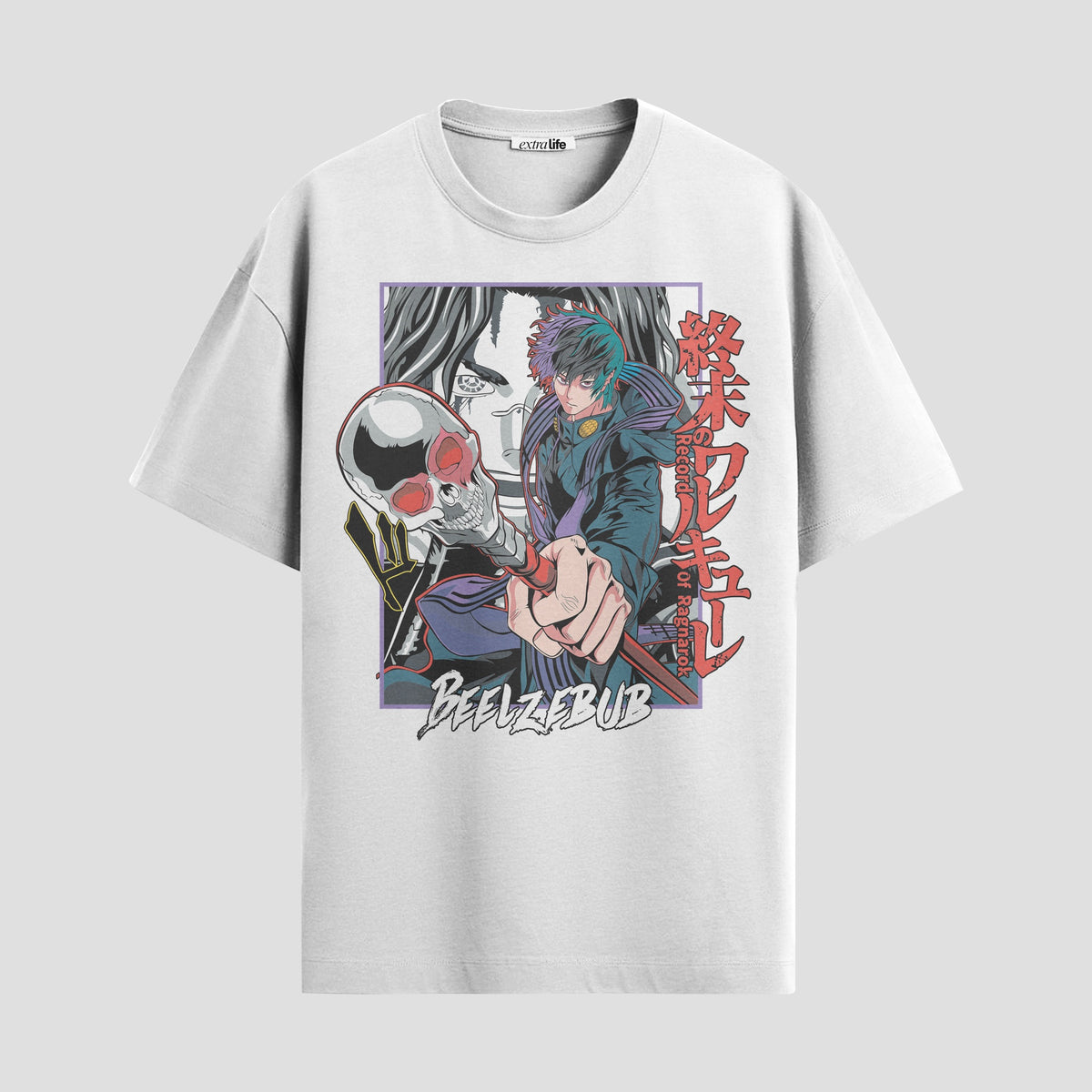 Playera urbana de anime y gaming ExtraLife MX, corte Classic Premium unisex ligero y transpirable en color Deep Black y Pure White, ropa de uso diario para gym y casual.