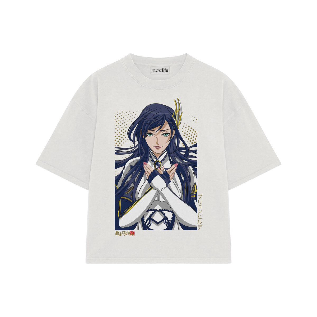 Playera streetwear premium de anime y gaming ExtraLife MX, corte oversized drop shoulder ligero y fresco en color Deep Black y Off-White, moda urbana mexicana de culto.