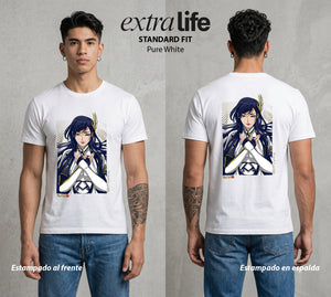El Torneo de los Dioses | La Valquiria del Destino #03627 - Playera Standard Fit | Pure White - Foto en modelo