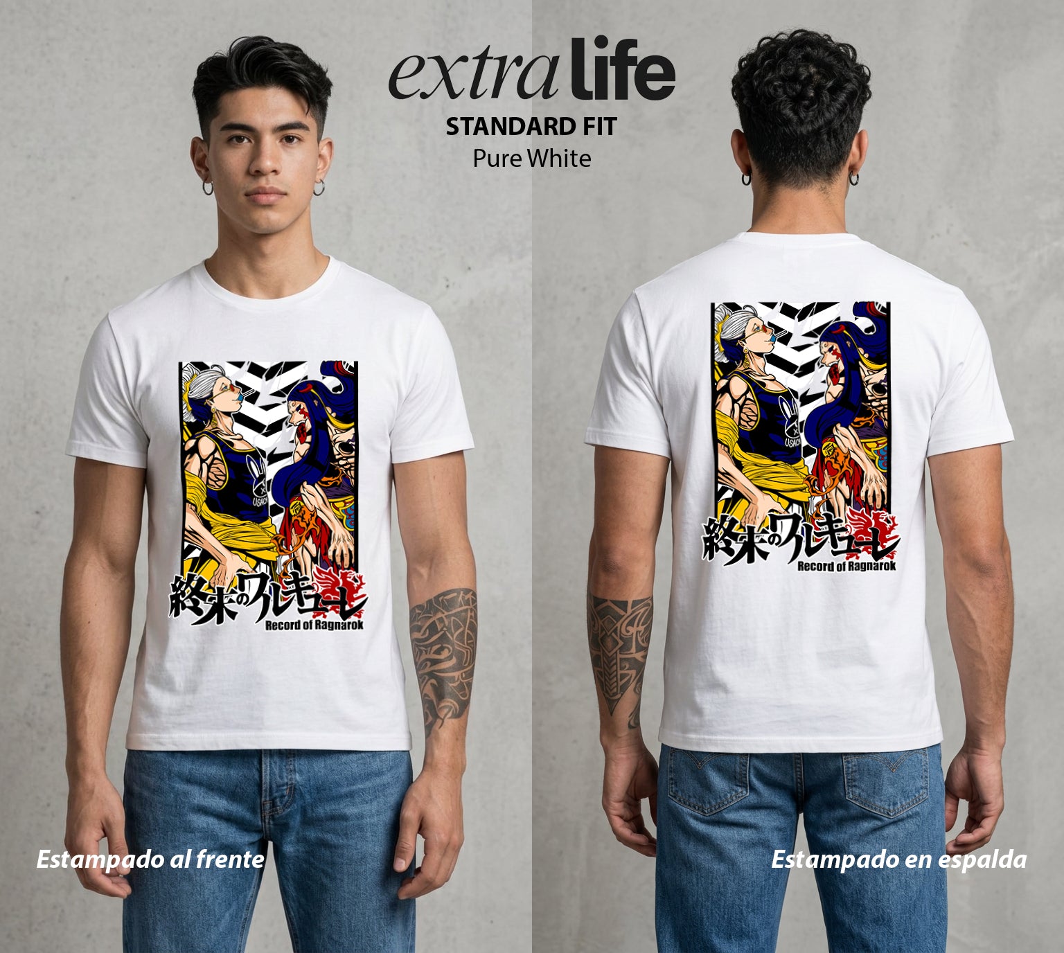 El Torneo de los Dioses | El Iluminado del Combate #03630 - Playera Standard Fit | Pure White - Foto en modelo