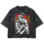 Playera streetwear premium de anime y gaming ExtraLife MX, corte boxy deluxe mineral wash heavyweight en color Acid Wash, moda urbana mexicana de culto.