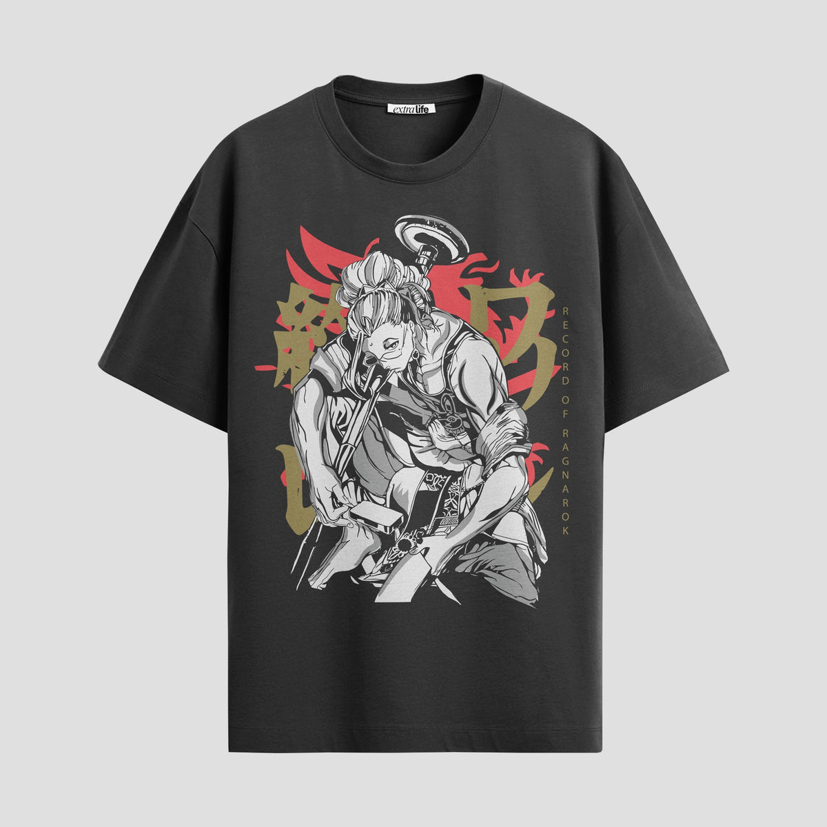Playera urbana de anime y gaming ExtraLife MX, corte Classic Premium unisex ligero y transpirable en color Deep Black y Pure White, ropa de uso diario para gym y casual.