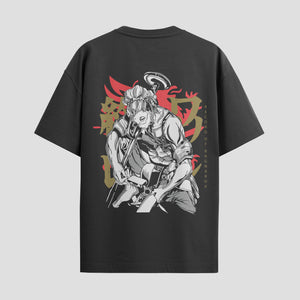 Playera urbana de anime y gaming ExtraLife MX, corte Standard Fit unisex ligero y transpirable en color Deep Black y Pure White, ropa de uso diario para gym y casual.