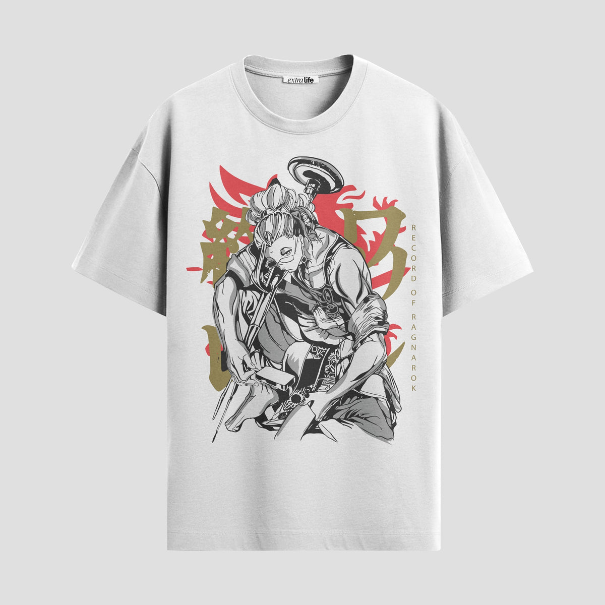 Playera urbana de anime y gaming ExtraLife MX, corte Classic Premium unisex ligero y transpirable en color Deep Black y Pure White, ropa de uso diario para gym y casual.
