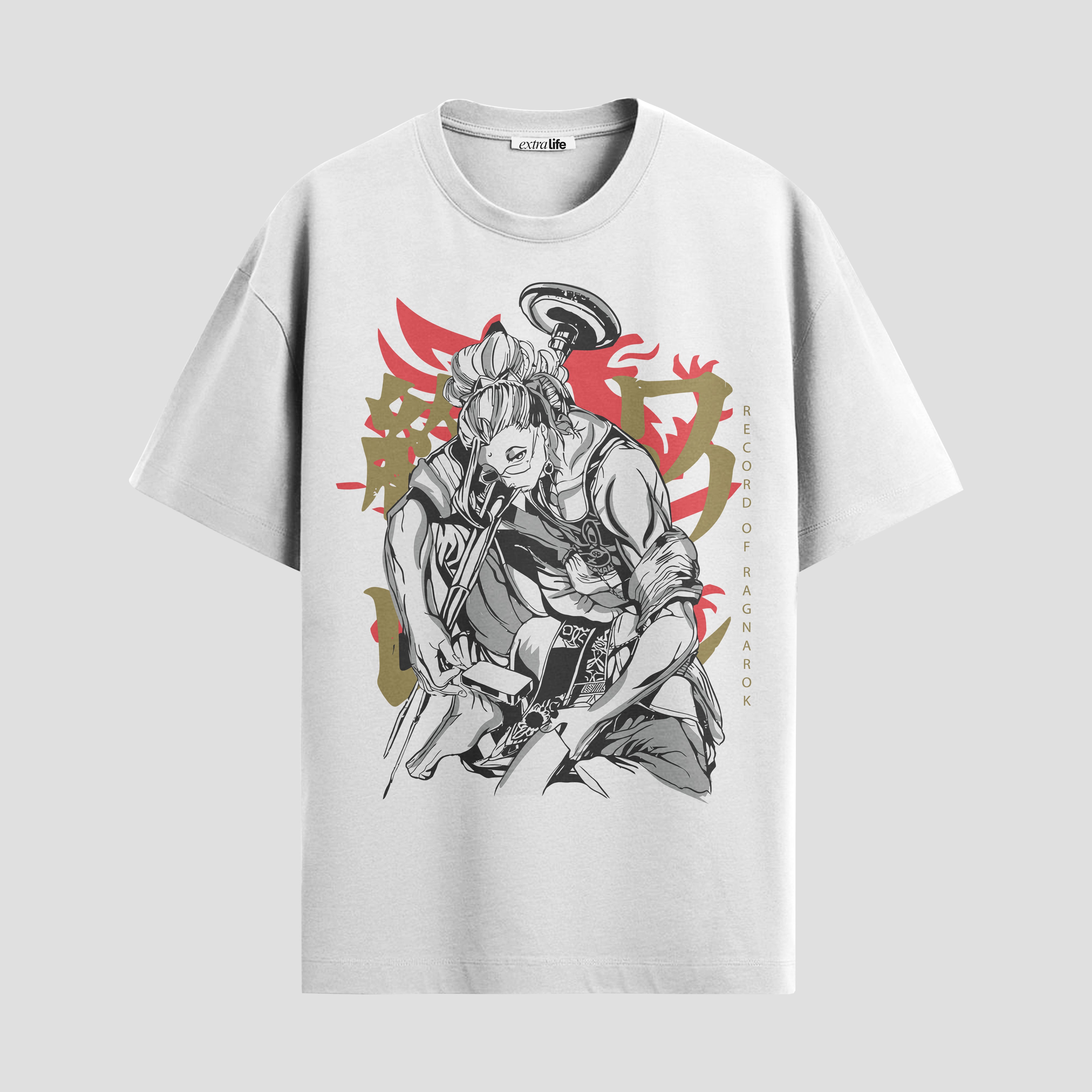 Playera urbana de anime y gaming ExtraLife MX, corte Standard Fit unisex ligero y transpirable en color Deep Black y Pure White, ropa de uso diario para gym y casual.