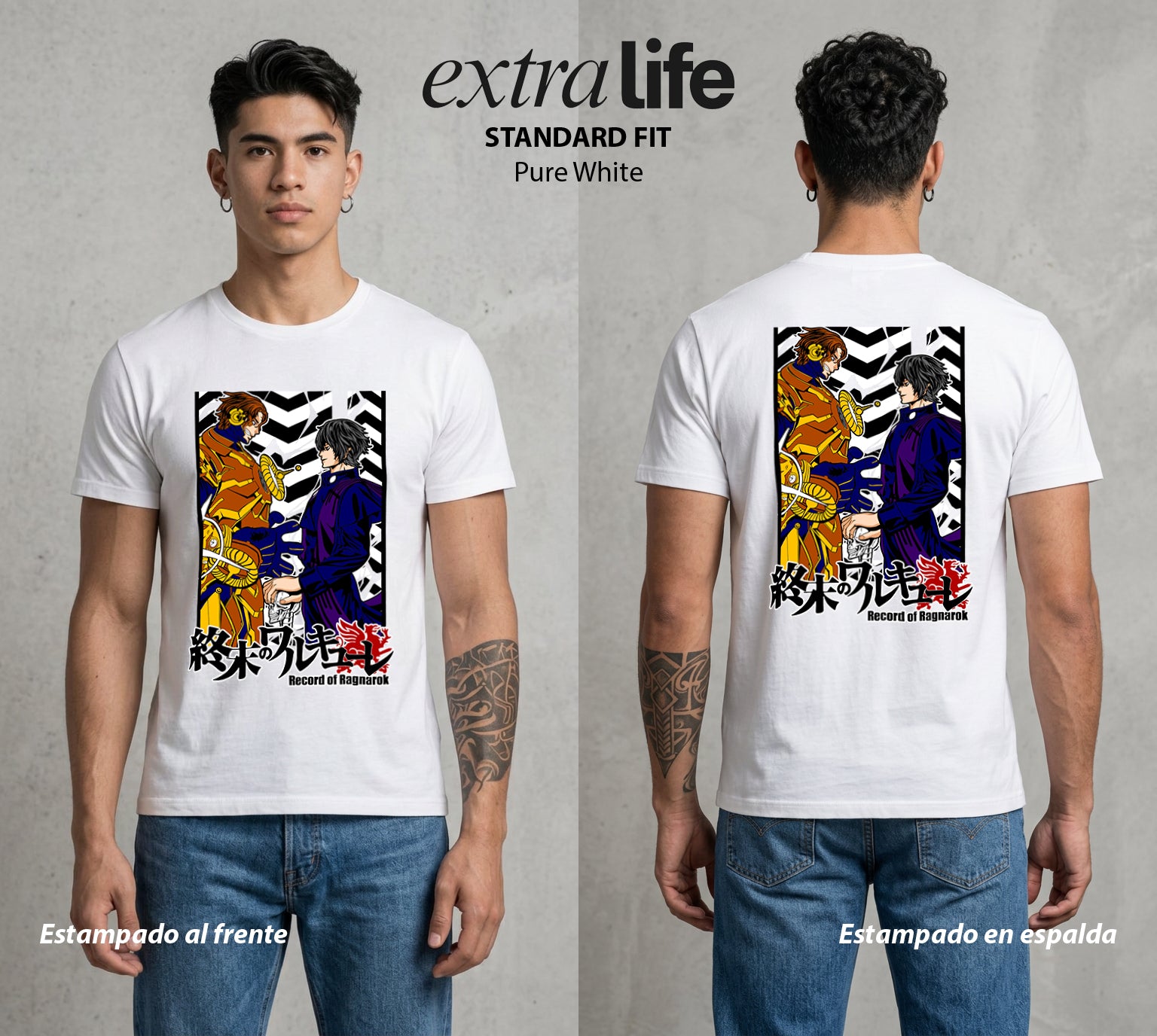 El Torneo de los Dioses | Rayo y Moscas #03640 - Playera Standard Fit | Pure White - Foto en modelo