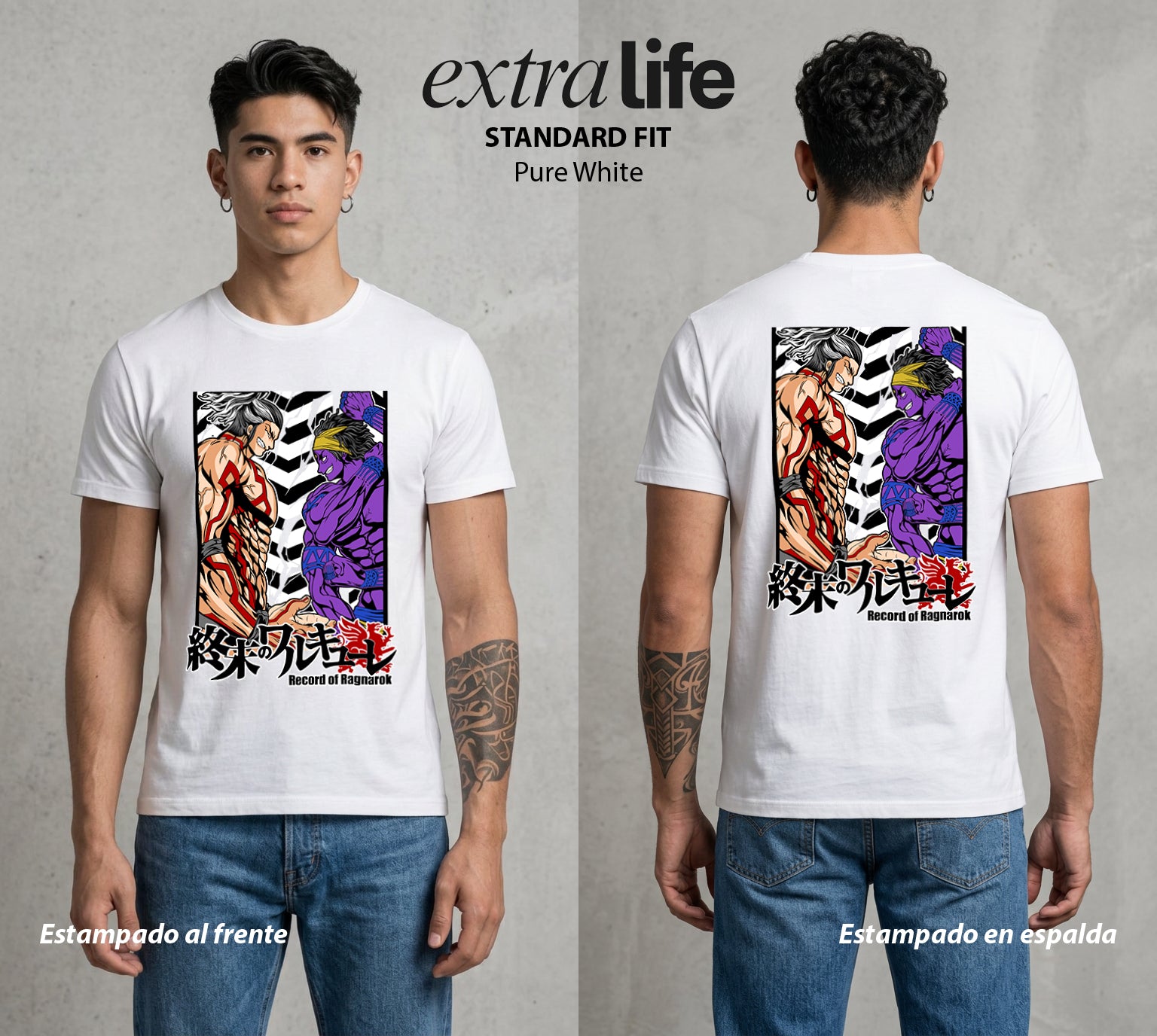 El Torneo de los Dioses | Trueno vs Danza #03645 - Playera Standard Fit | Pure White - Foto en modelo