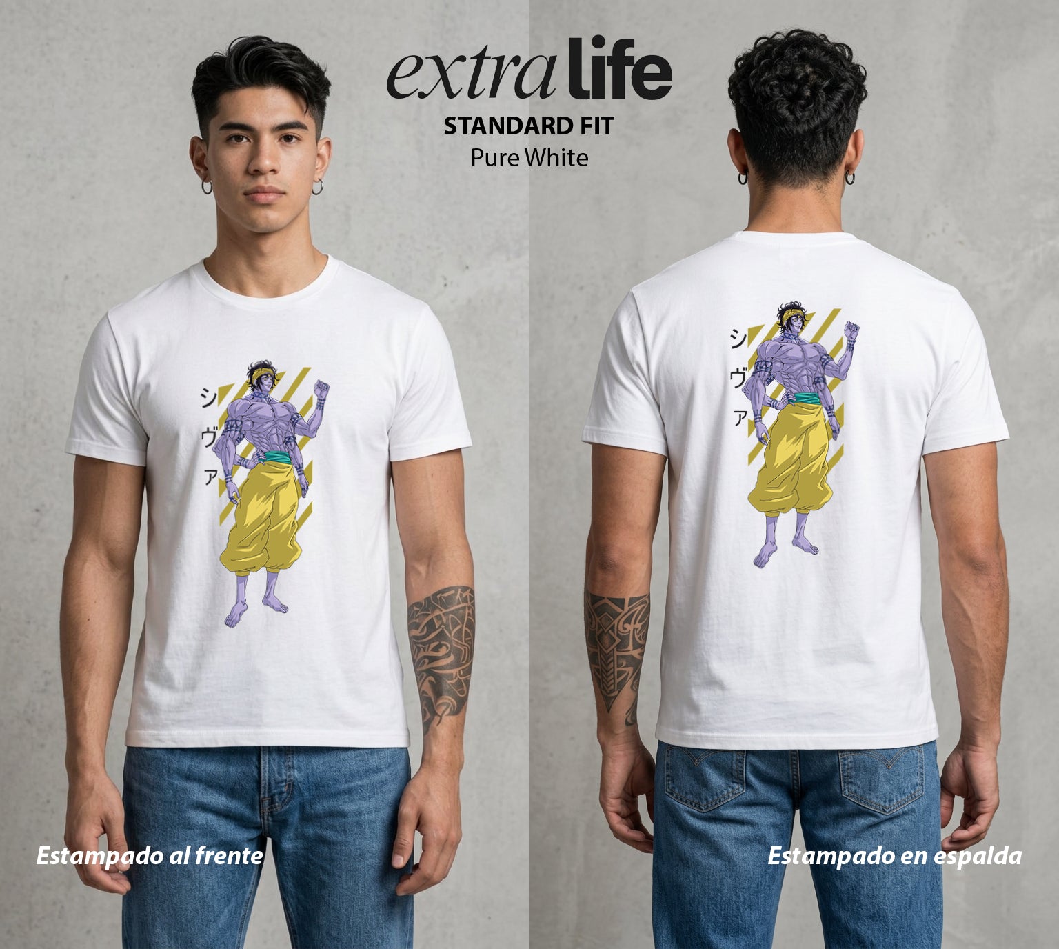 El Torneo de los Dioses | El Destructor Danzante #03646 - Playera Standard Fit | Pure White - Foto en modelo